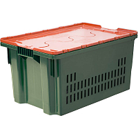 Ящик с крышкой 300x400x600 Futura Zip Safe PRO 602-1 п/э, дно сплошное, стенки с перф.