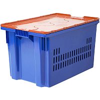 Ящик с крышкой 350x400x600 Futura Zip Safe PRO 604-1 п/э, дно сплошное, стенки с перф.